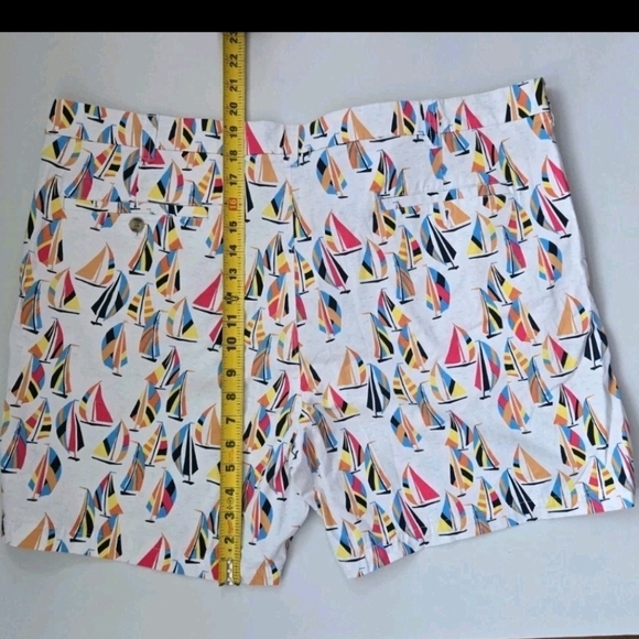 Club Room Shorts Men's Size 42 Nautical Sailing Boats Inseam 9" Summer Vacation - Picture 3 of 7